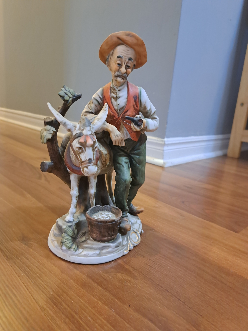 Hand-Painted Rustic Farmer & Donkey Figurine - Occupied Japan Figurine